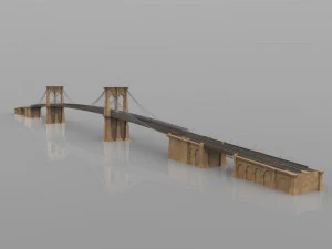 brooklyn bridge in 3ds and obj formats 3D Model
