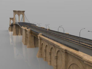 brooklyn bridge in 3ds and obj formats 3D Model