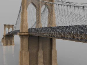 brooklyn bridge in 3ds and obj formats 3D Model