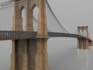 brooklyn bridge in 3ds and obj formats 3D Model