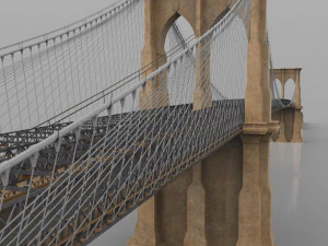 brooklyn bridge in 3ds and obj formats 3D Model