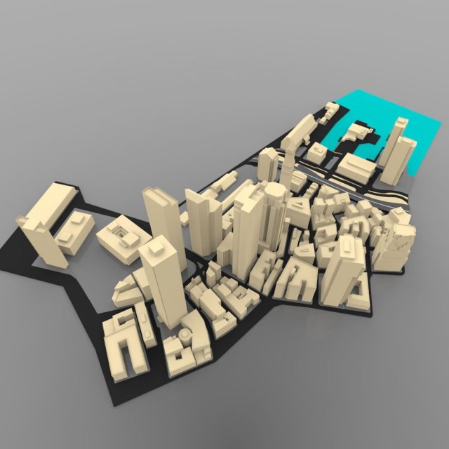 boston cityscape in 3ds and obj format 3D 模型 .c4d .max .obj .3ds .fbx .stl .blend