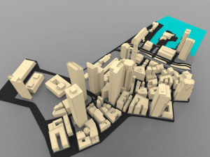 boston cityscape in 3ds and obj format 3D Model