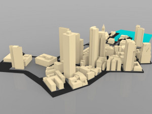 boston cityscape in 3ds and obj format 3D 模型