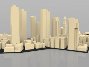 boston cityscape in 3ds and obj format 3D 模型