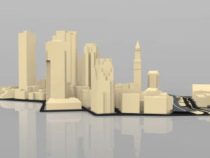 boston cityscape in 3ds and obj format 3D Model