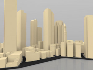 boston cityscape in 3ds and obj format 3D 模型