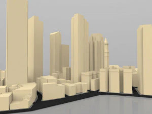 boston cityscape in 3ds and obj format 3D Model
