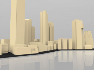 boston cityscape in 3ds and obj format 3D 模型