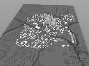 houston cityscape in 3ds and obj formats 3D Model