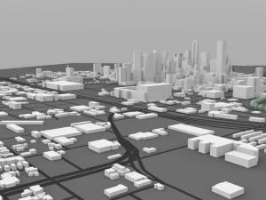 houston cityscape in 3ds and obj formats 3D Model