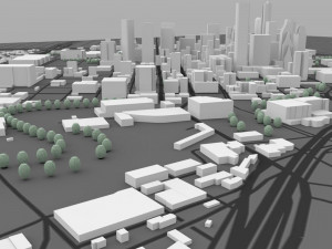 houston cityscape in 3ds and obj formats 3D Модель