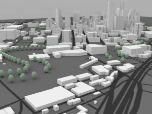 houston cityscape in 3ds and obj formats 3D Model
