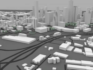 houston cityscape in 3ds and obj formats 3D Model