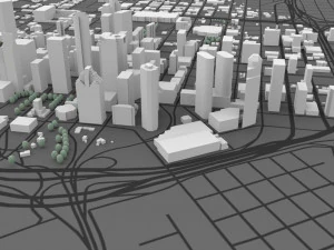 houston cityscape in 3ds and obj formats 3D Model