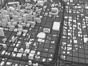 houston cityscape in 3ds and obj formats 3D Модель