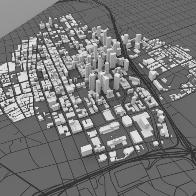 los angeles cityscape in 3ds and obj formats 3D-Modell .c4d .max .obj .3ds .fbx .stl .blend 