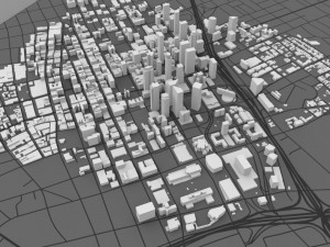 los angeles cityscape in 3ds and obj formats 3D Model