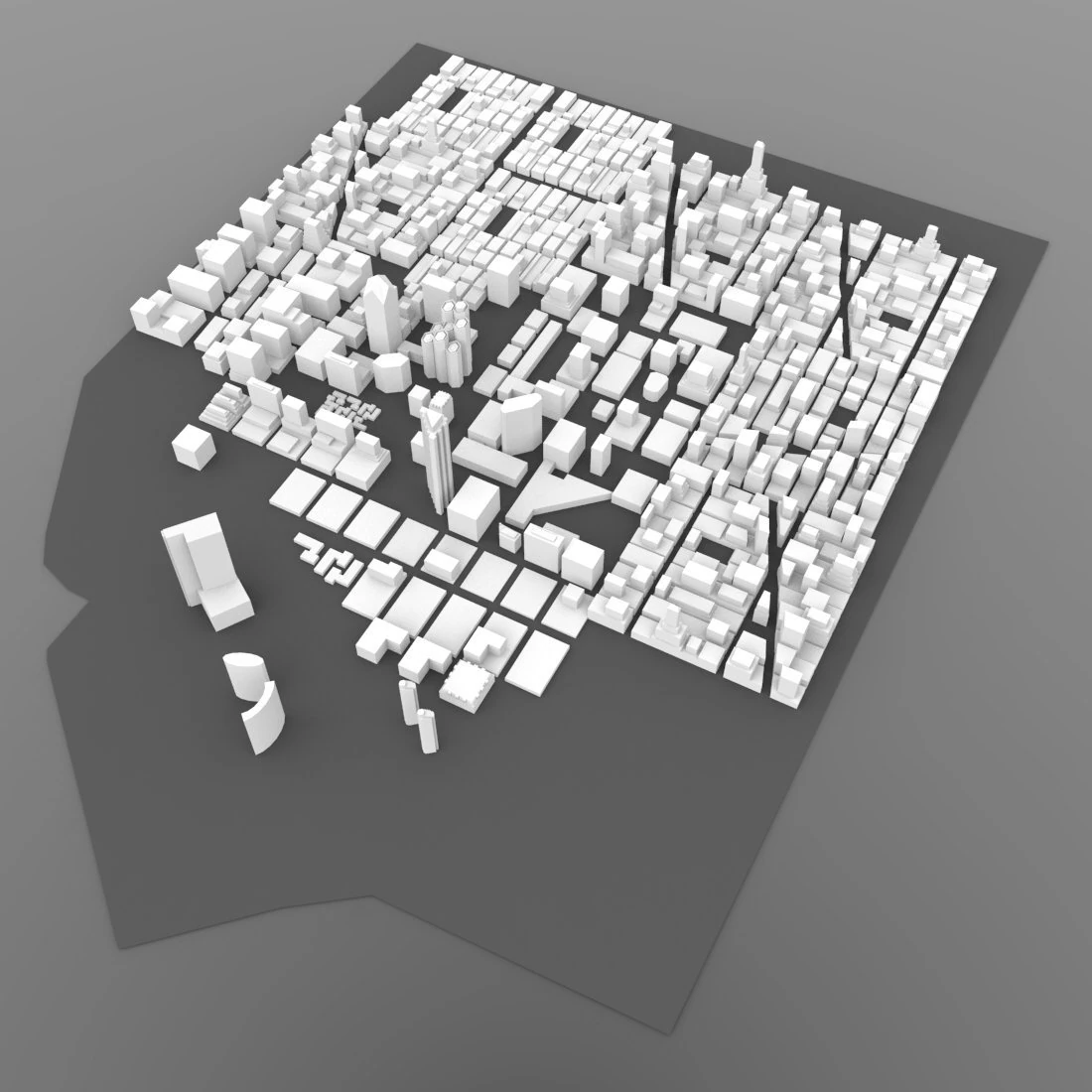 san diego cityscape 3D Model .c4d .max .obj .3ds .fbx .stl .blend 
