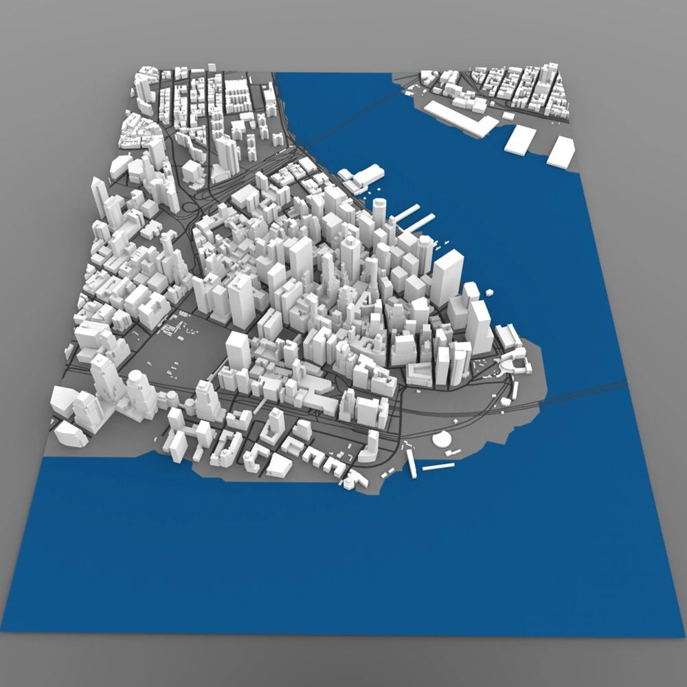 aşağı manhattan şehir manzarası 3D Model .c4d .max .obj .3ds .fbx .stl .blend 