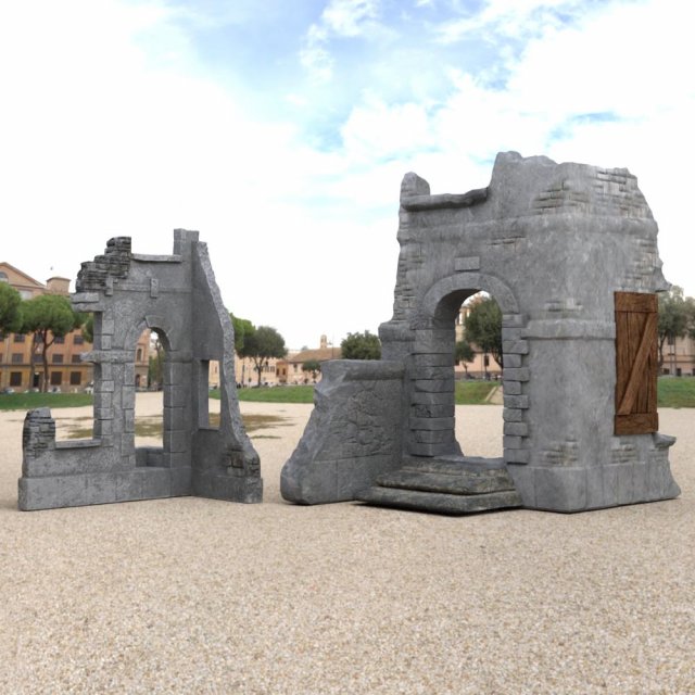 medieval ruins in fbx and obj formats Model 3D .c4d .max .obj .3ds .fbx .stl .blend 