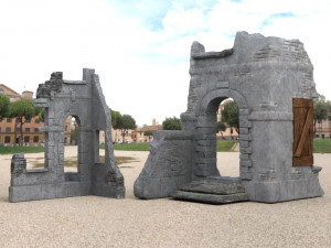 medieval ruins in fbx and obj formats Model 3D