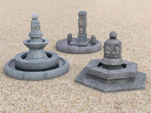 ru&iacute;nas medievais em formatos fbx e obj Modelo 3D