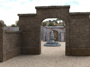 ru&iacute;nas medievais em formatos fbx e obj Modelo 3D