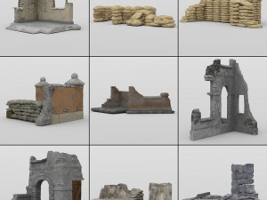 medieval ruins in fbx and obj formats Model 3D