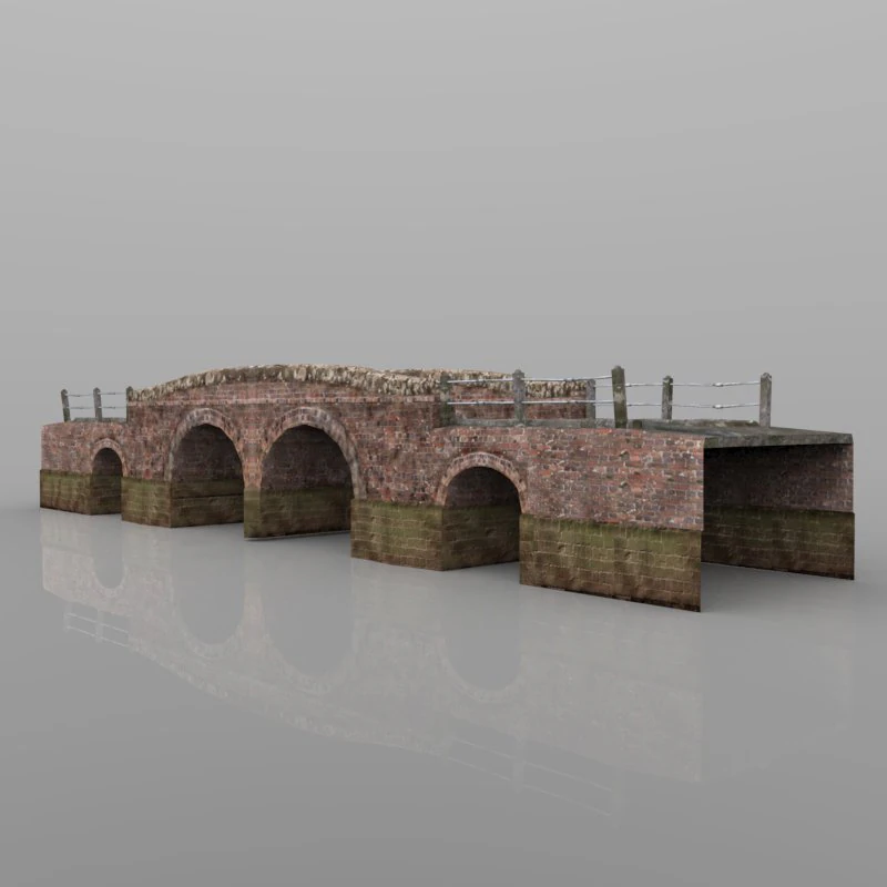 country lane bridge 3D Model .c4d .max .obj .3ds .fbx .stl .blend 
