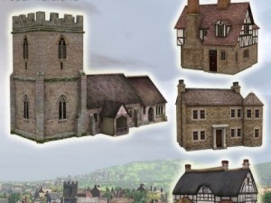low poly buildings 3D Model
