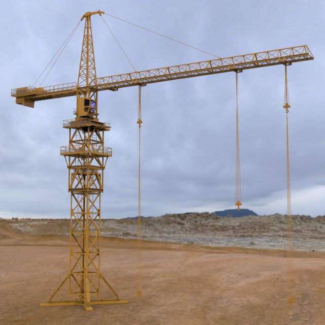 tower crane Modelo 3D .c4d .max .obj .3ds .fbx .stl .blend 