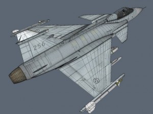 jas 39 gripen jet Modello 3D