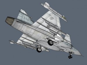 jas 39 gripen jet Modello 3D