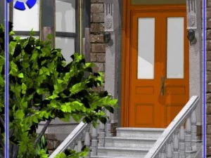 ब्राउनस्टोन स्ट्रीट दृश्य 1 3D मॉडल