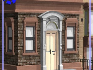 brownstone street scene 1 3D 模型
