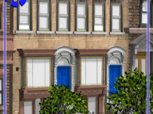 ब्राउनस्टोन स्ट्रीट दृश्य 1 3D मॉडल