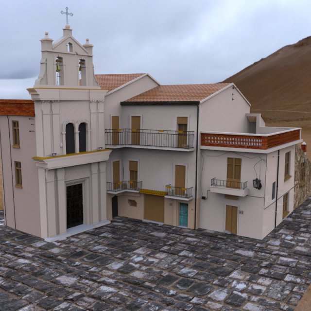 italian piazza 3D Модель .c4d .max .obj .3ds .fbx .stl .blend 