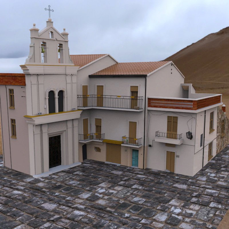 italian piazza 3D Model .c4d .max .obj .3ds .fbx .stl .blend 