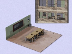 american high school 3D Model