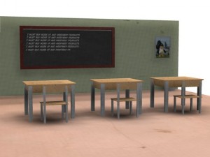 american high school 3D Model