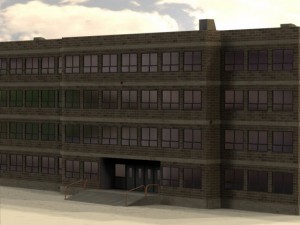 american high school 3D Model