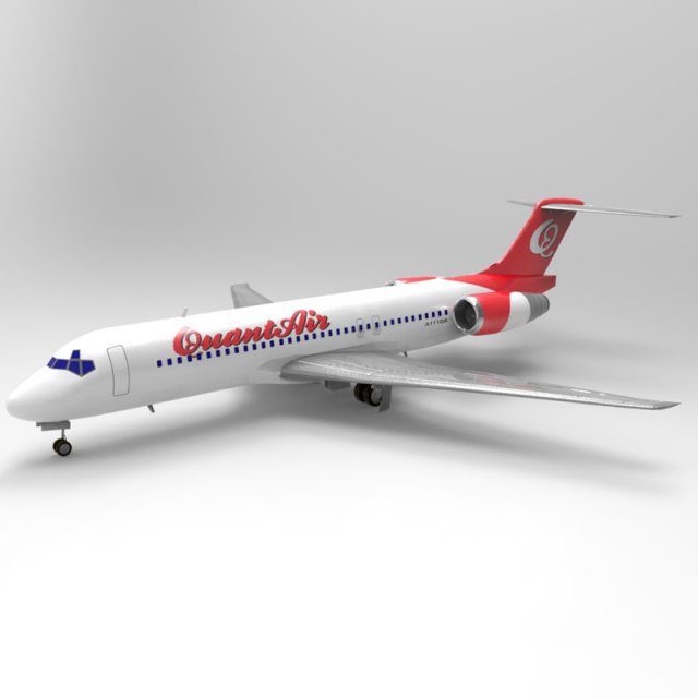 airliner 717 3D Model .c4d .max .obj .3ds .fbx .stl .blend 