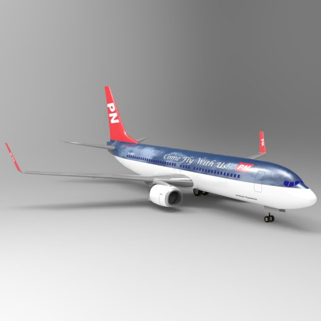 aircraft 737 3Dモデル .c4d .max .obj .3ds .fbx .stl .blend 