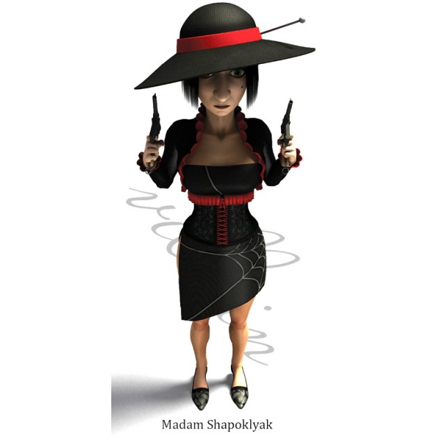 madam shapoklyak 3D 모델 .c4d .max .obj .3ds .fbx .stl .blend 