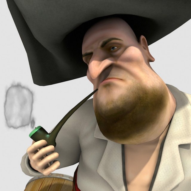 pirate flint 3D Model .c4d .max .obj .3ds .fbx .stl .blend 
