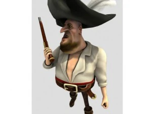 समुद्री डाकू चकमक पत्थर 3D मॉडल