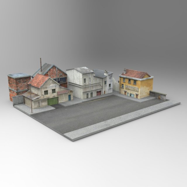 french village 3D 모델 .c4d .max .obj .3ds .fbx .stl .blend 