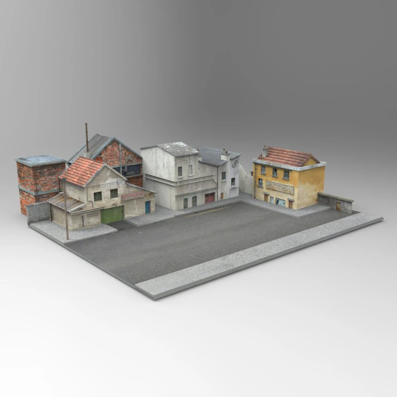french village 3D Model .c4d .max .obj .3ds .fbx .stl .blend 
