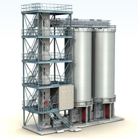 fuel plant 3D Model .c4d .max .obj .3ds .fbx .stl .blend
